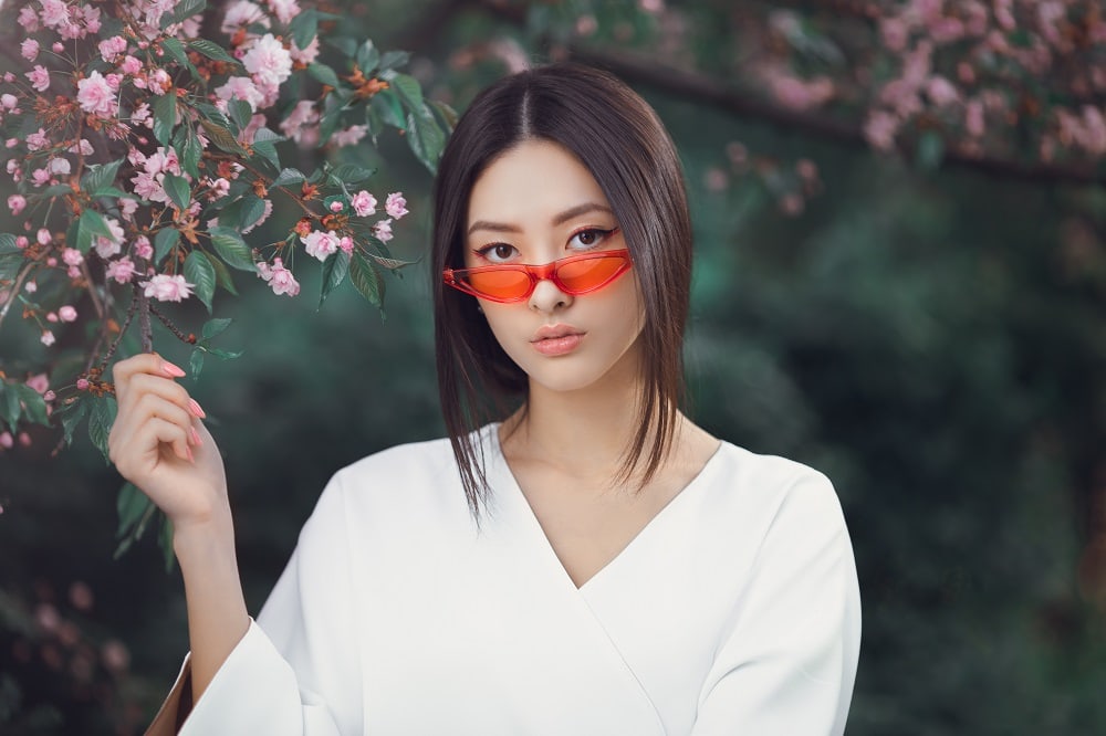 Asian woman with long hair