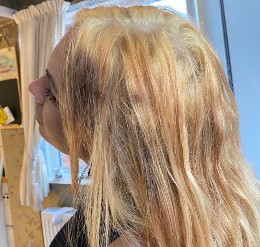 red tone on bleached hair