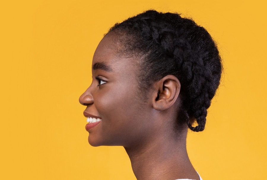 braided updo with short hair for black women