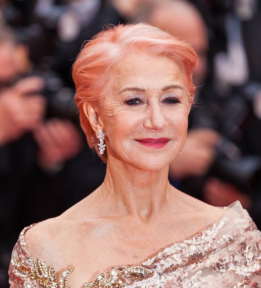 celebrity actress with  pink hair - Helen Mirren