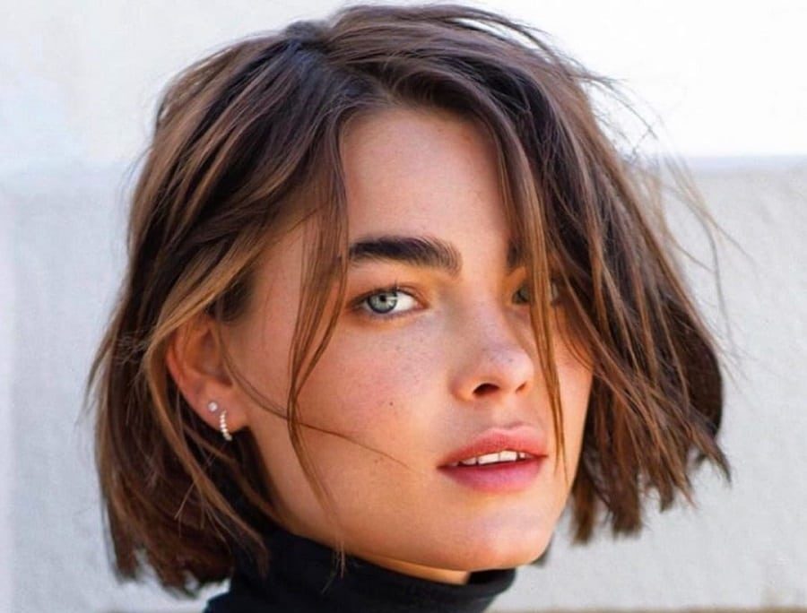 messy balayage bob hairstyle