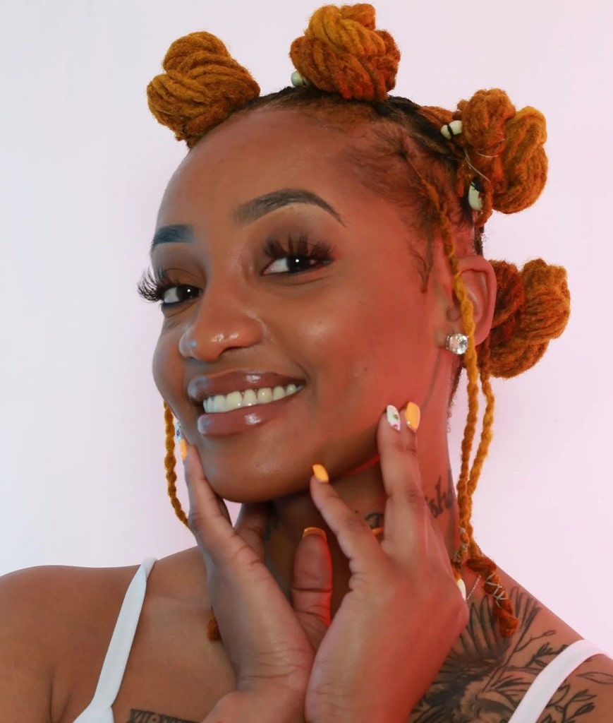 copper brown bantu knots