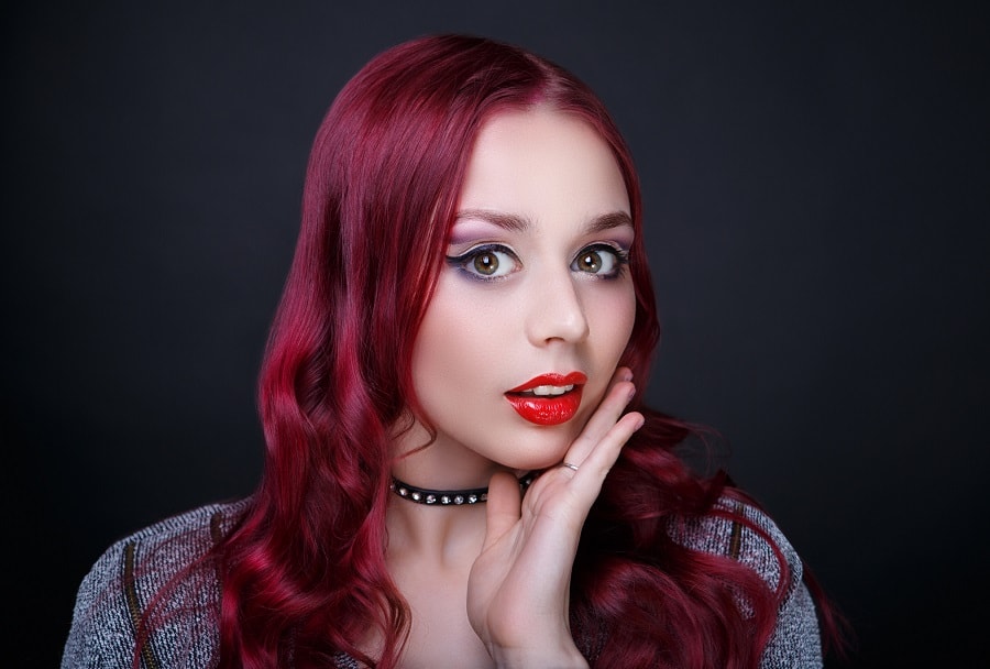 crimson red hair