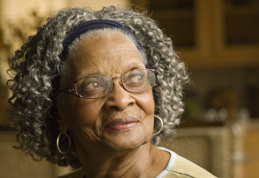 curly bob for black women over 70