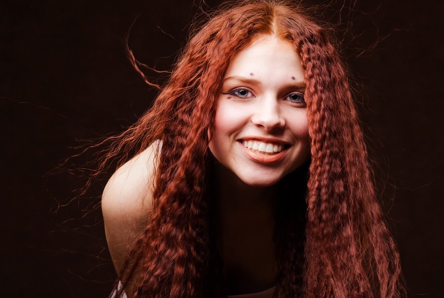 curly chestnut hair