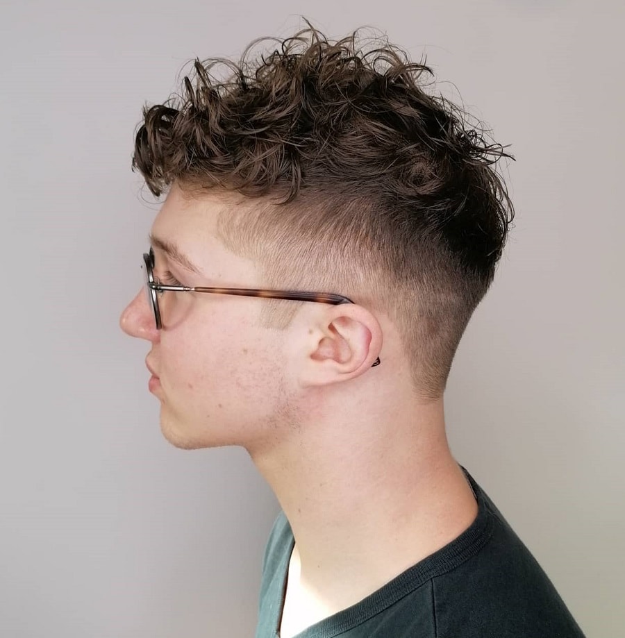 curly temp fade