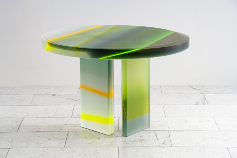 colorful lucite coffee table