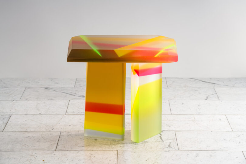 colorful lucite coffee table