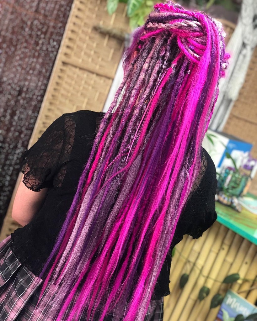 dreadlocks with magenta hair