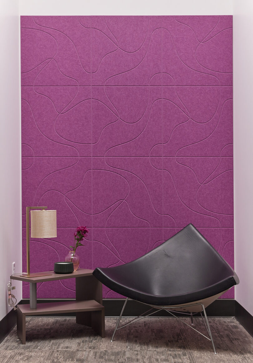 magenta acoustic wall tiles