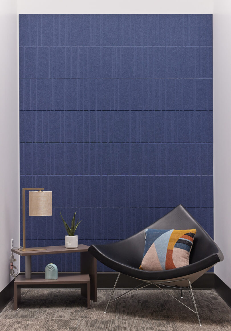 dark blue acoustic wall tiles