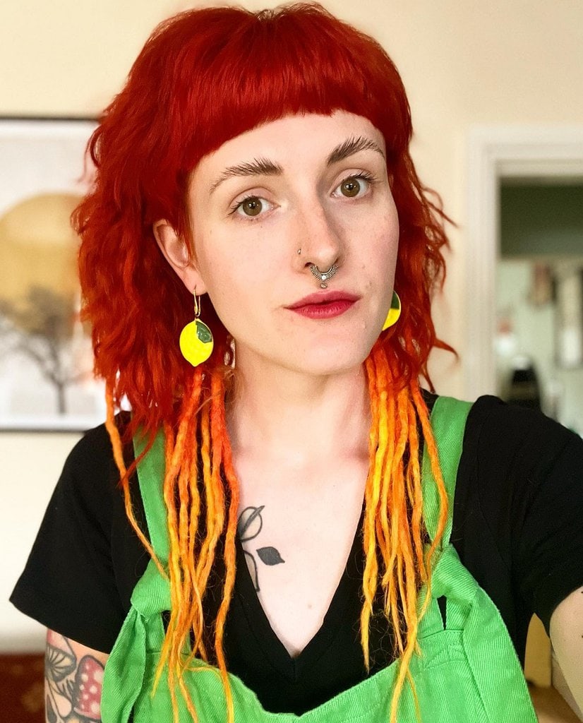 female mullet with dreadlocks