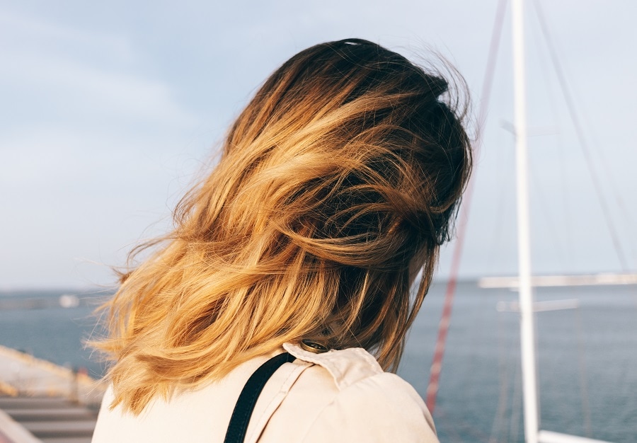 golden brown balyage hair