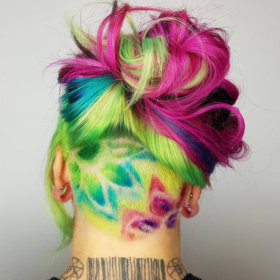 graffiti hair with undercut