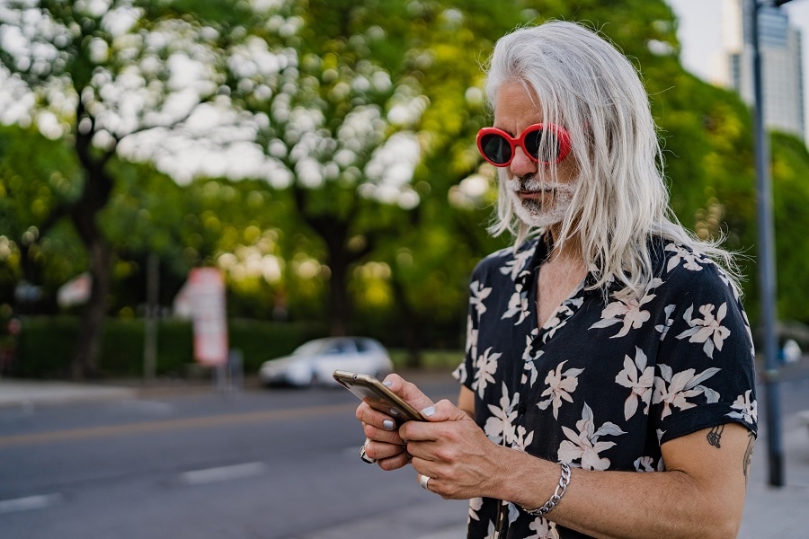 older men long hairstyle