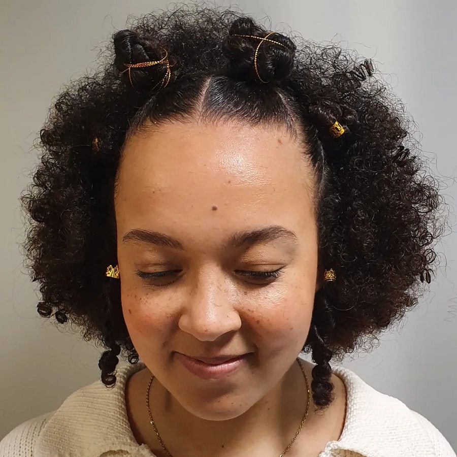 half up bantu knots for short hair