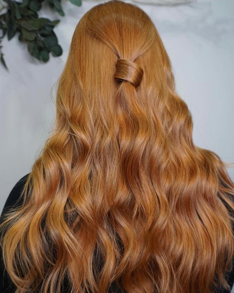 half up strawberry blonde hair