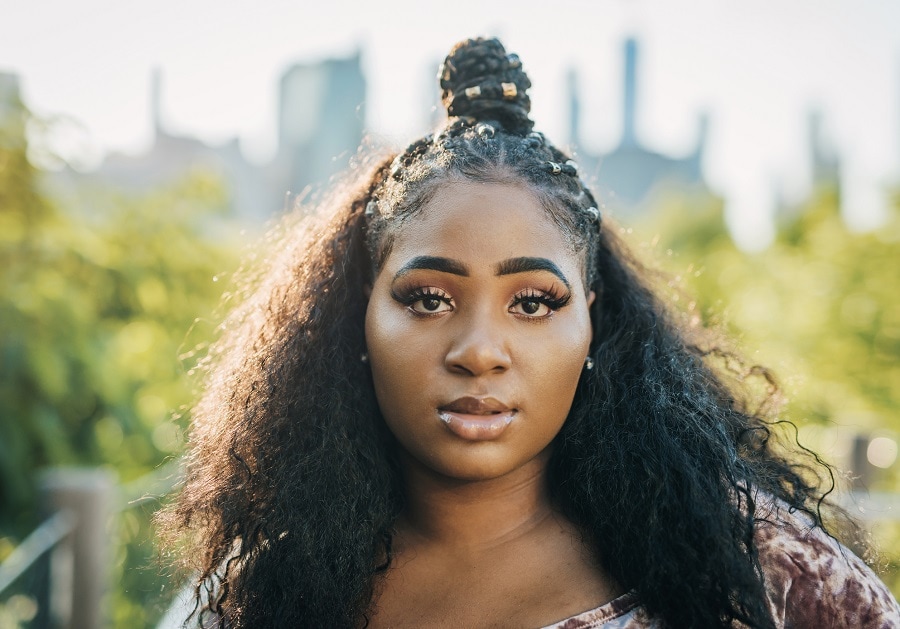 half updo for black women