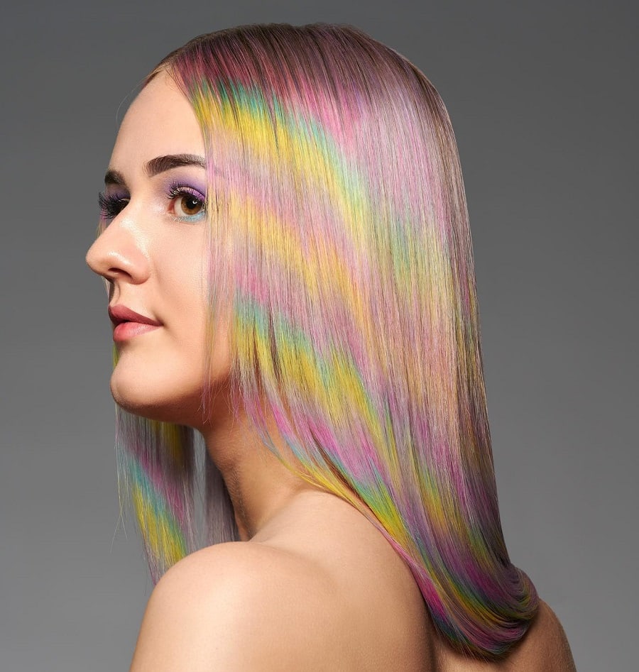 sleek holographic hair 