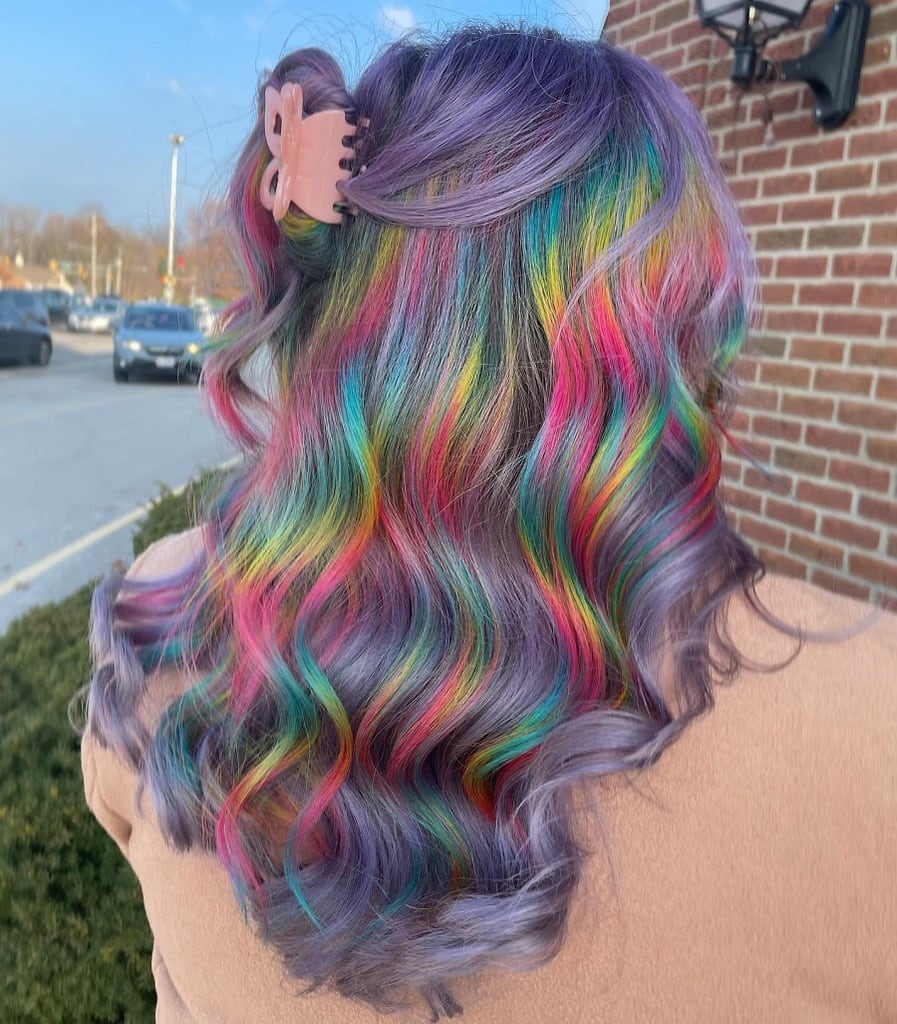 holographic pastel purple hair