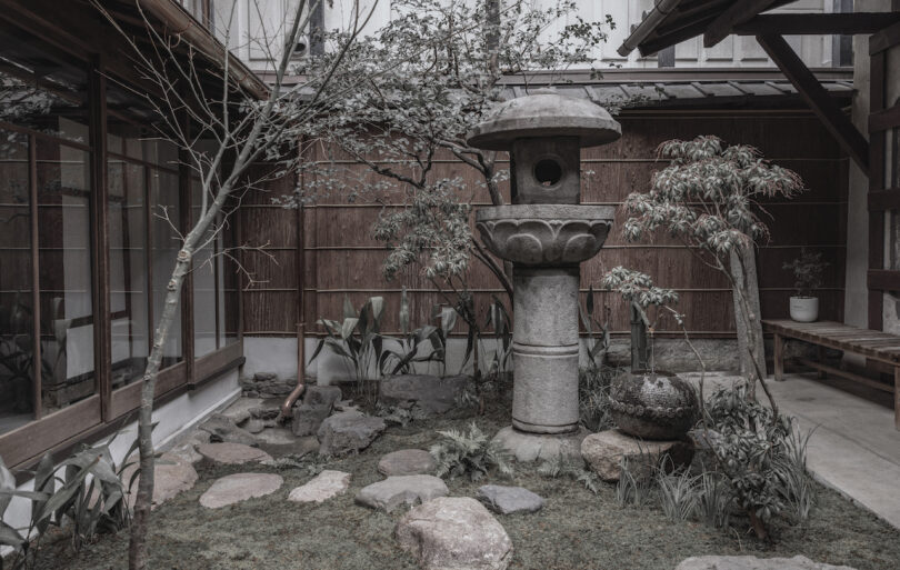 The inner courtyard to Le Labo's Kyoto Machiya