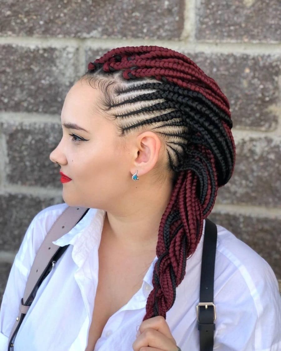 burgundy lemonade braids