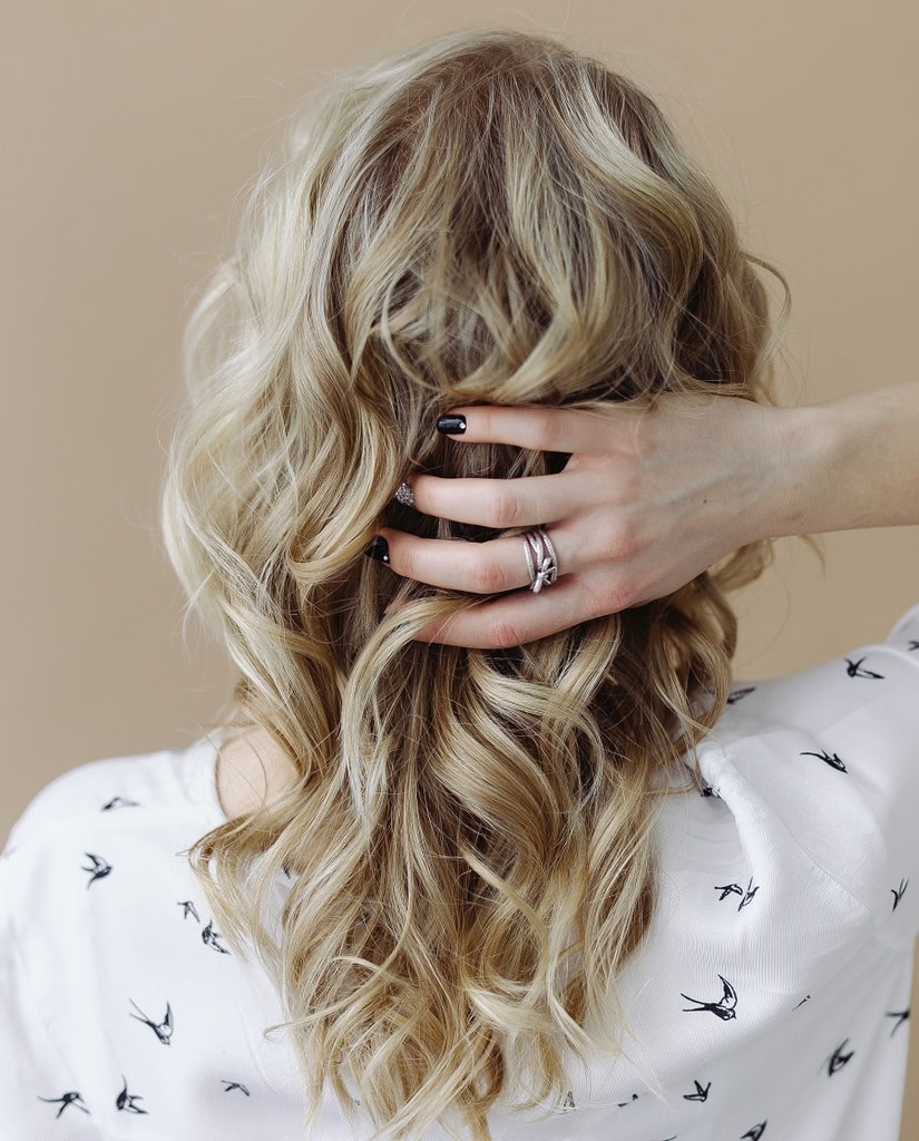 light ash blonde curly hair