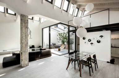 Loft M50: From Auto Body Shop to Modern Black + White Loft in Turin