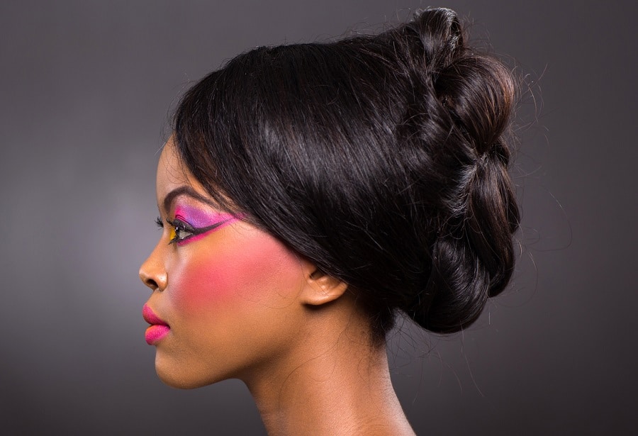 long hair updo for black women