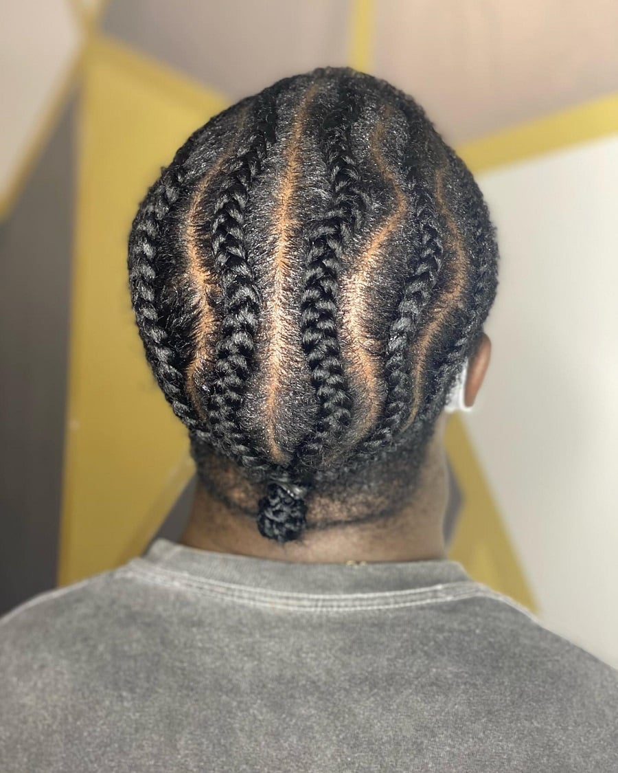 man bun braids for thick hair