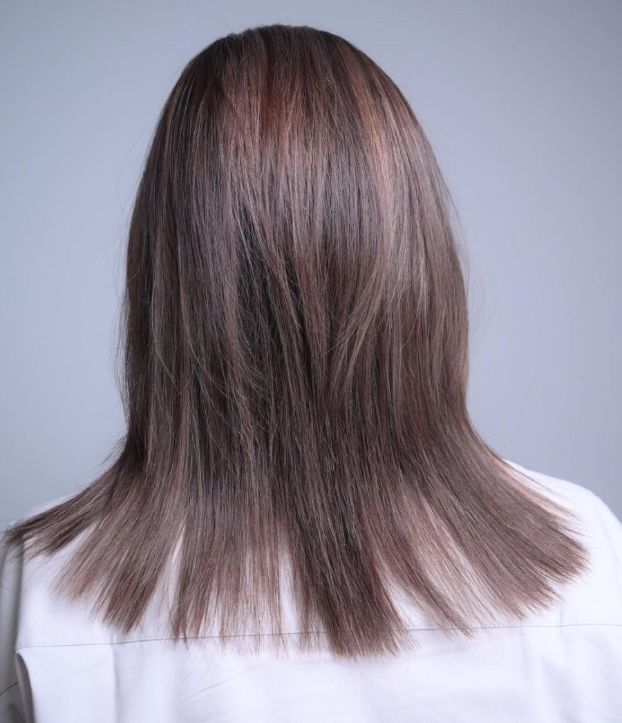 medium length ash brown hair