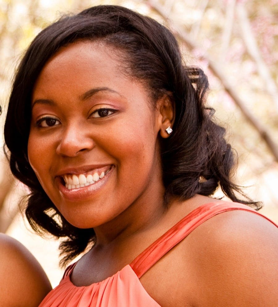 medium length hairstyle for black bridesmaid