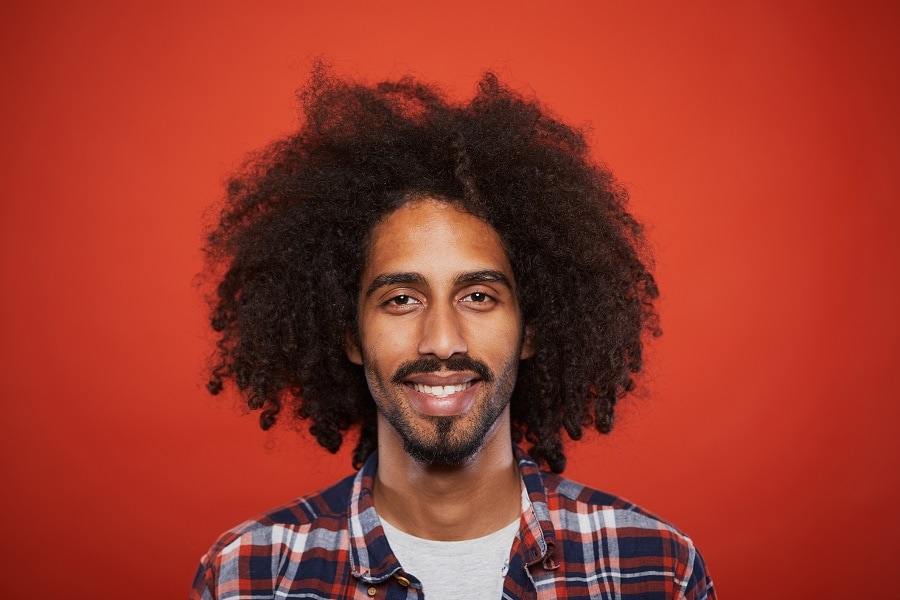 black guy with long afro hair