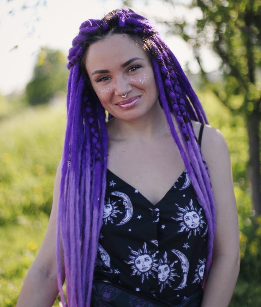 pastel purple ombre dreadlocks