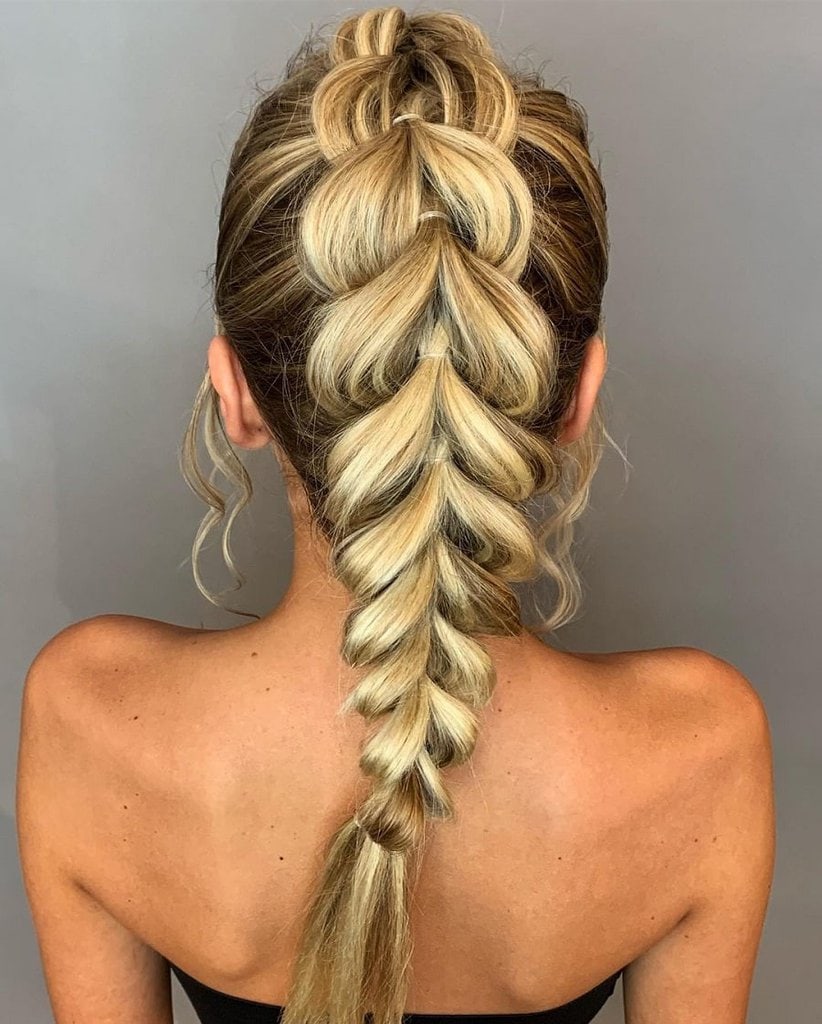 pull through braids for bridesmaids