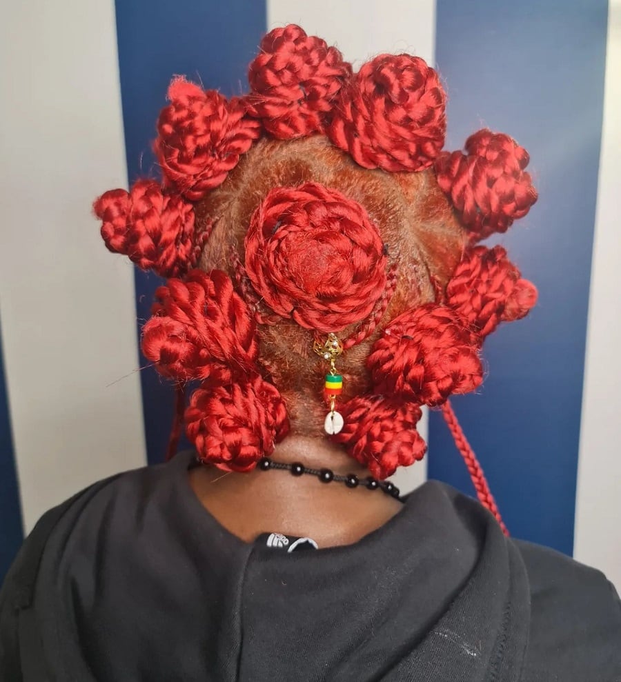 red bantu knots