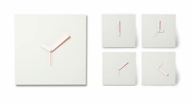 five square minimalist light clocks