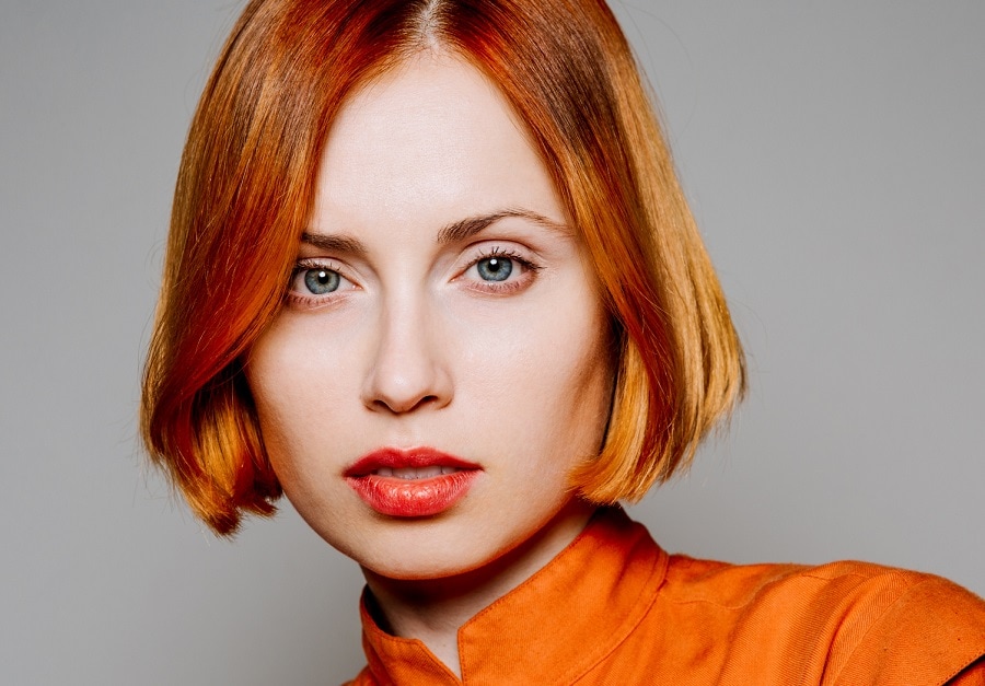 short orange hair for blue eyes and fair skin