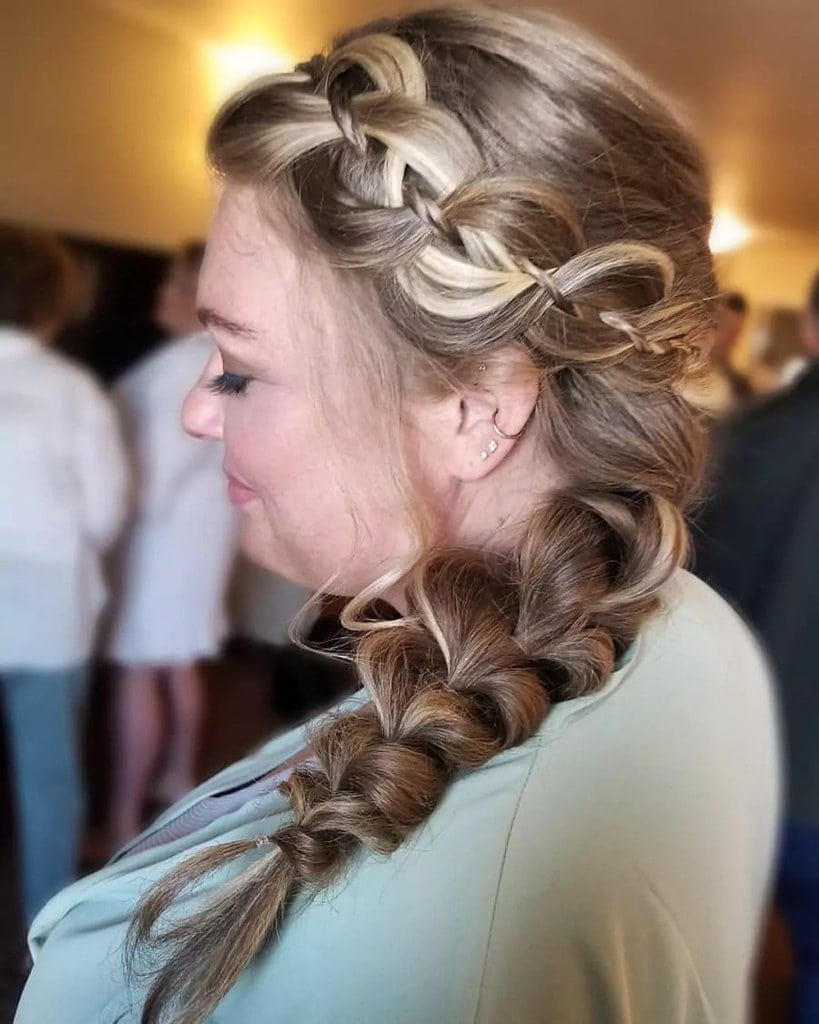 side braided hairstyle for bridesmaids