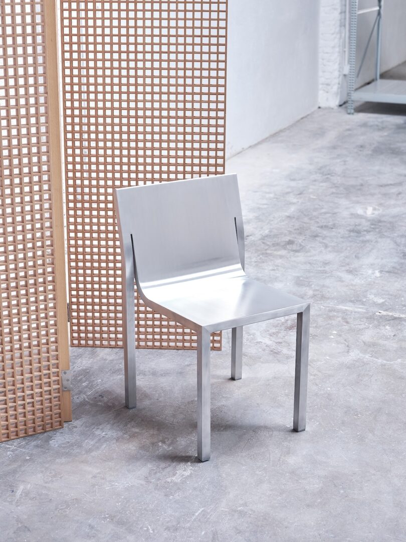 A shot from above of the Stedelijk Chairs in front of a folding partition