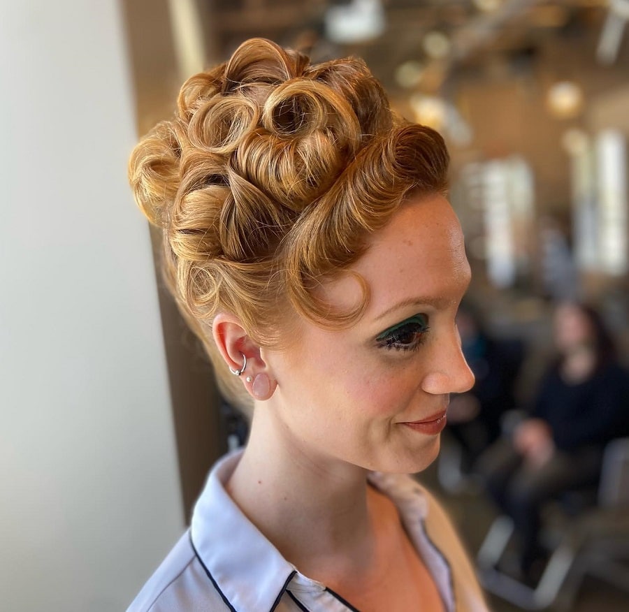 strawberry blonde hair updo