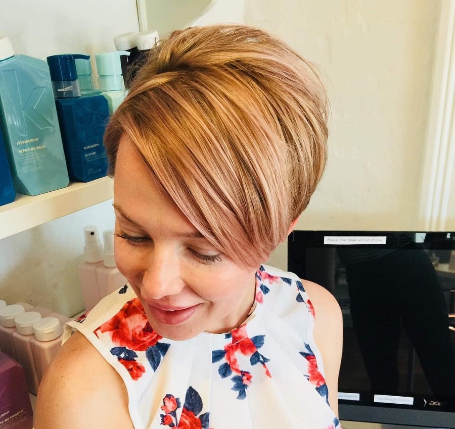 strawberry blonde pixie