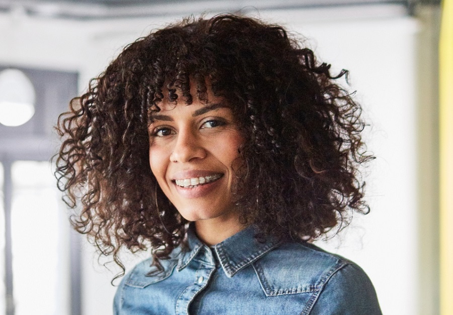 twist out natural hair with bangs