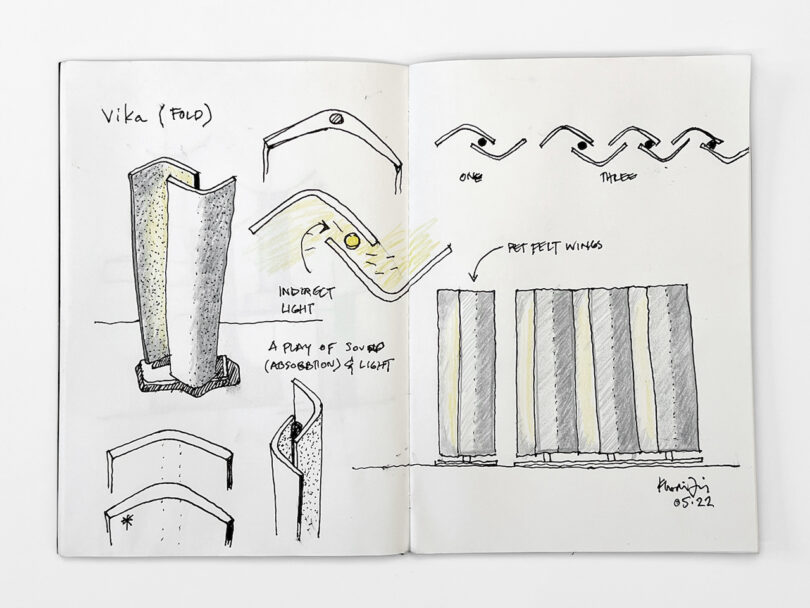 sketch of a lighting design