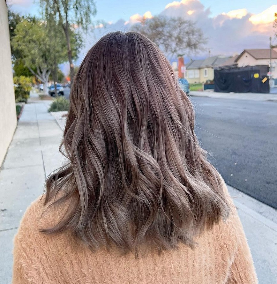 wavy ash brown hair